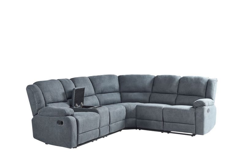 Hörnsoffa 5-sits justerbar grå ROKKE - Grå - Möbler - Soffa - Biosoffa & reclinersoffa
