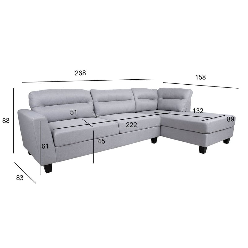 Hörnsoffa Asknor Höger - Ljusgrå - Möbler - Soffa - Hörnsoffa - Hörnsoffa med divan