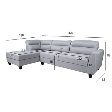 Hörnsoffa Asknor Vänster - Ljusgrå - Möbler - Soffa - Hörnsoffa - Hörnsoffa med divan