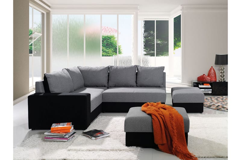 Hörnsoffa Barriga 210x190x80 cm - Grå - Möbler - Soffa - Hörnsoffa