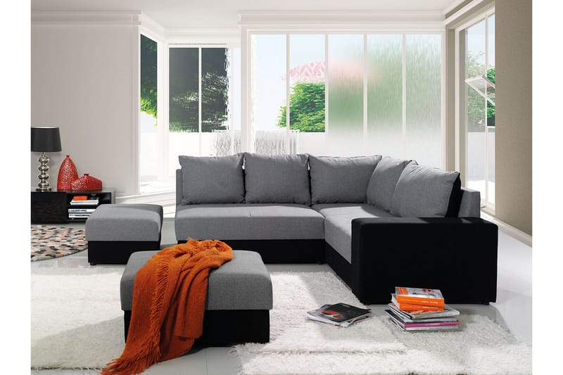 Hörnsoffa Barriga 210x190x80 cm - Grå - Möbler - Soffa - Hörnsoffa