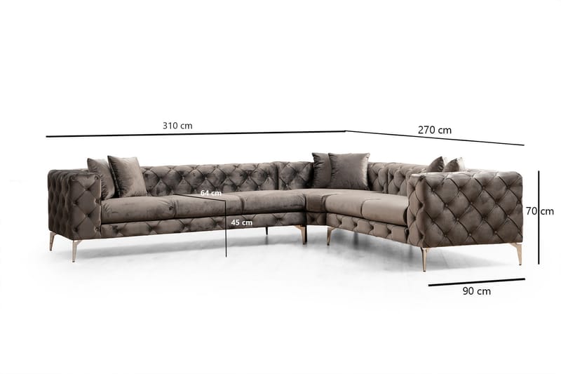 Hörnsoffa Canunda 6-sits - Antracit - Möbler - Soffa - Hörnsoffa