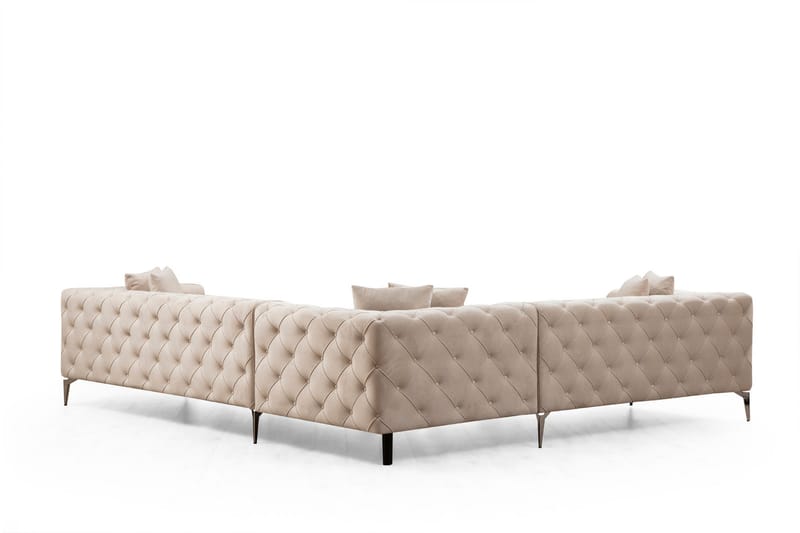 Hörnsoffa Canunda 6-sits - Beige - Möbler - Soffa - Hörnsoffa - Chesterfield hörnsoffa