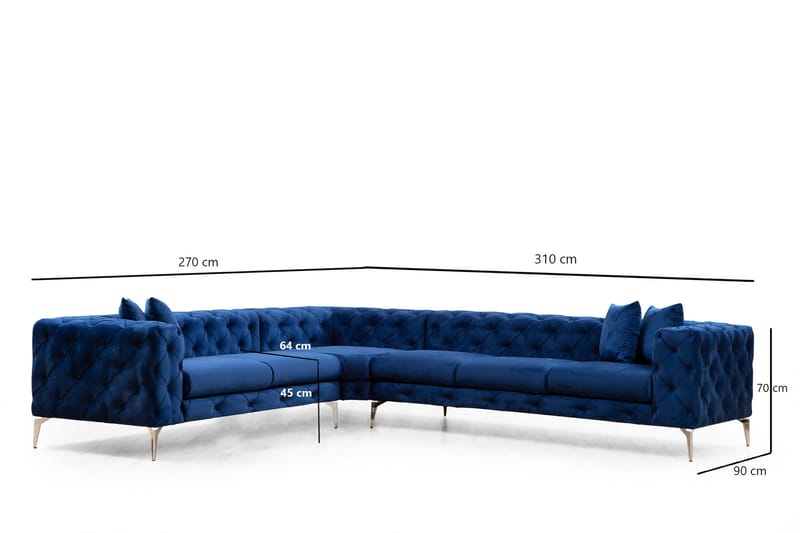 Hörnsoffa Canunda 6-sits - Blå - Möbler - Soffa - Hörnsoffa