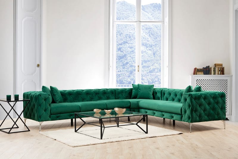 Hörnsoffa Canunda 6-sits - Grön - Möbler - Soffa - Hörnsoffa
