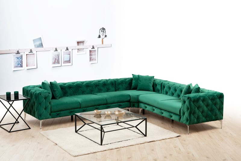 Hörnsoffa Canunda 6-sits - Grön - Möbler - Soffa - Hörnsoffa