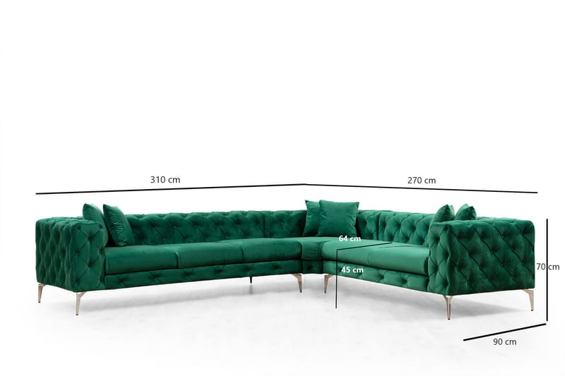 Hörnsoffa Canunda 6-sits - Grön - Möbler - Soffa - Hörnsoffa