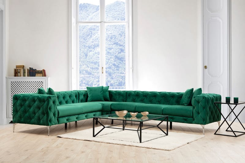 Hörnsoffa Canunda 6-sits - Grön - Möbler - Soffa - Hörnsoffa