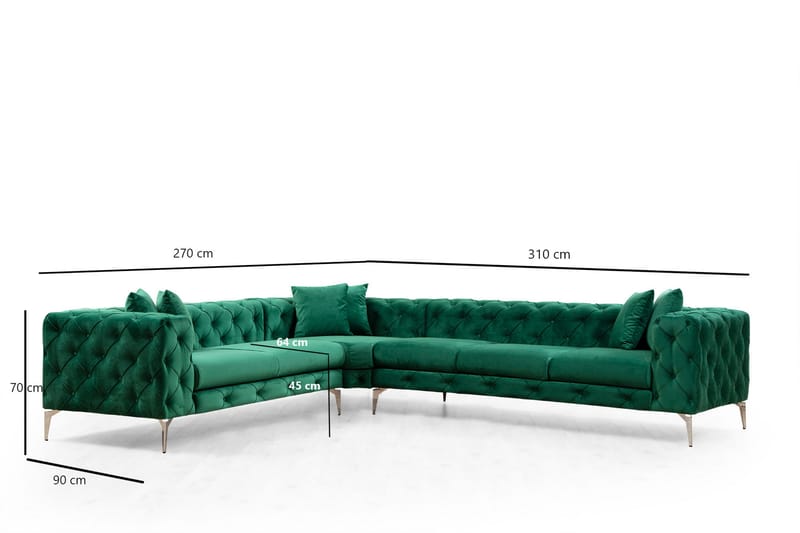 Hörnsoffa Canunda 6-sits - Grön - Möbler - Soffa - Hörnsoffa