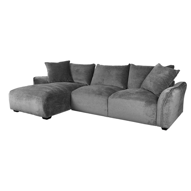 Hörnsoffa Denvi Vänster - Grå - Möbler - Soffa - Hörnsoffa - Hörnsoffa med divan