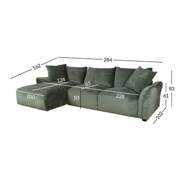 Hörnsoffa Denvi Vänster - mintgrön - Möbler - Soffa - Hörnsoffa - Hörnsoffa med divan