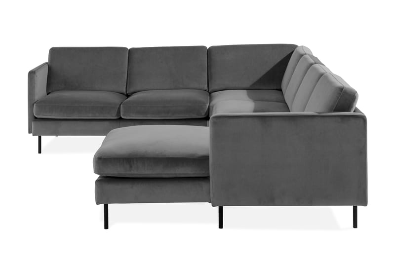 Hörnsoffa Elion med Divan Höger Sammet - Ljusgrå - Möbler - Soffa - Hörnsoffa - Hörnsoffa med divan