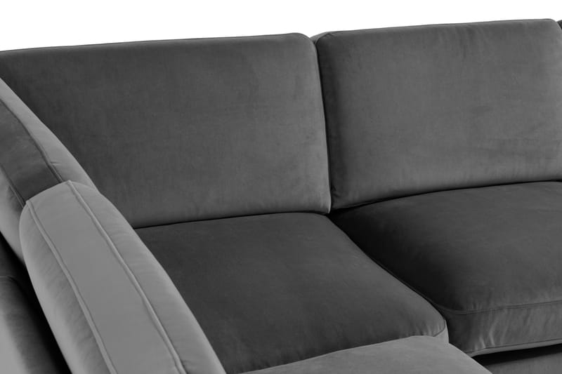 Hörnsoffa Elion med Divan Vänster Sammet - Ljusgrå - Möbler - Soffa - Hörnsoffa - Hörnsoffa med divan