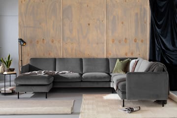 Hörnsoffa Elion med Divan Vänster Sammet - Ljusgrå - Möbler - Soffa - Hörnsoffa - Hörnsoffa med divan