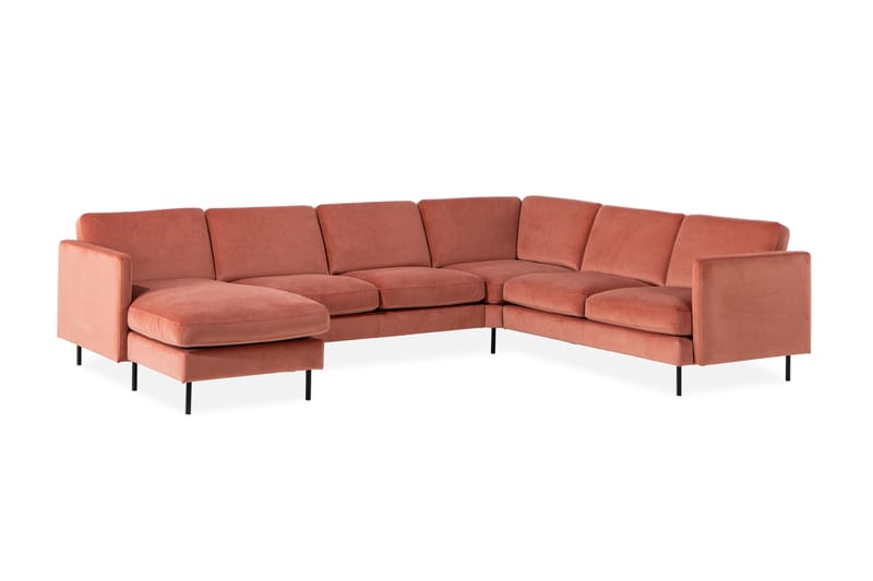 Hörnsoffa Elion med Divan Vänster Sammet - Rosa - Möbler - Soffa - Hörnsoffa - Hörnsoffa med divan