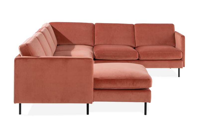 Hörnsoffa Elion med Divan Vänster Sammet - Rosa - Möbler - Soffa - Hörnsoffa - Hörnsoffa med divan