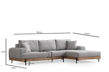 Hörnsoffa Eti 3-sits - Grå - Möbler - Soffa - Hörnsoffa