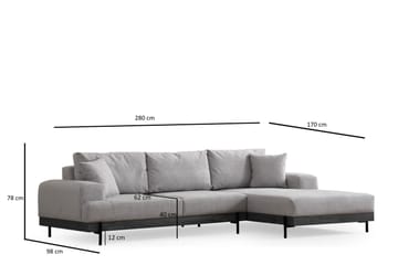 Hörnsoffa Eti 3-sits - Grå - Möbler - Soffa - Hörnsoffa