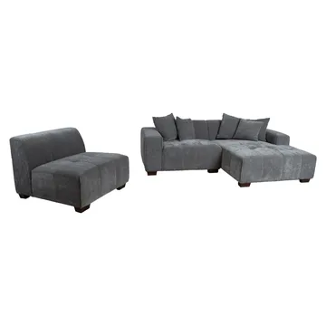 Hörnsoffa Hjelor Höger - Grå - Möbler - Soffa - Hörnsoffa - Hörnsoffa med divan