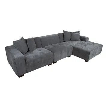 Hörnsoffa Hjelor Höger - Grå - Möbler - Soffa - Hörnsoffa - Hörnsoffa med divan