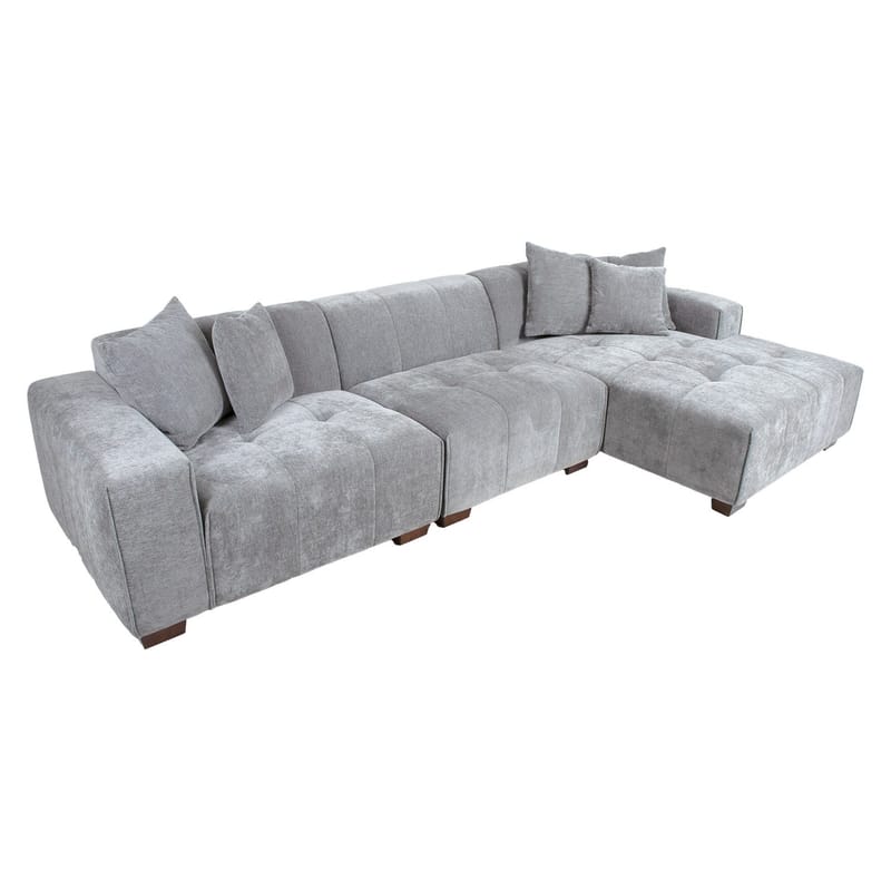 Hörnsoffa Hjelor Höger - Ljusgrå - Möbler - Soffa - Hörnsoffa - Hörnsoffa med divan