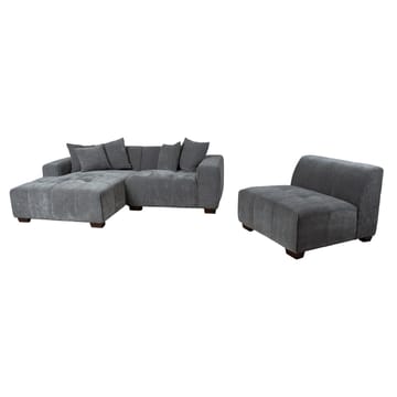 Hörnsoffa Hjelor Vänster - Grå - Möbler - Soffa - Hörnsoffa - Hörnsoffa med divan