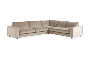 Hörnsoffa Leonora Large Sammet - Beige - Möbler - Soffa - Hörnsoffa