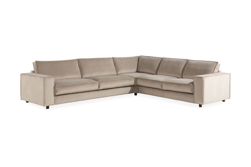 Hörnsoffa Leonora Large Sammet - Beige - Möbler - Soffa - Hörnsoffa