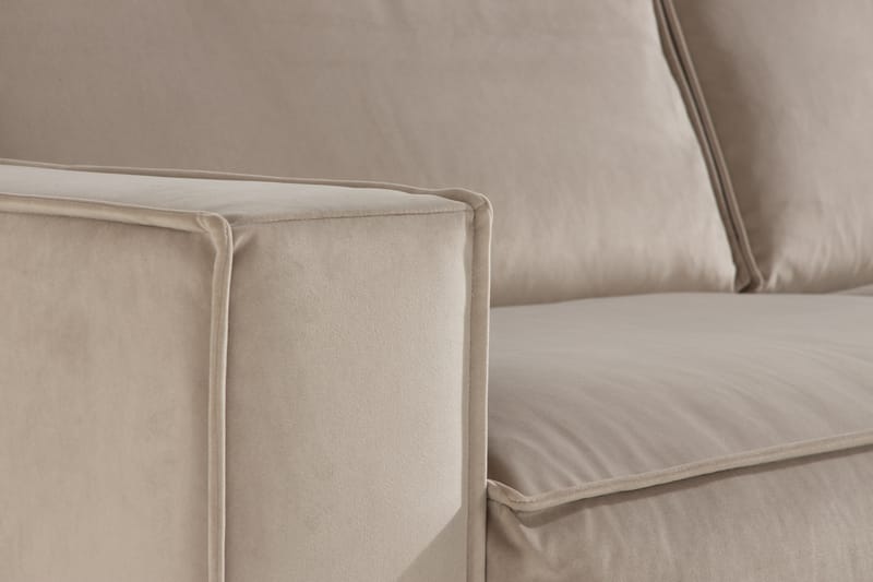 Hörnsoffa Leonora Large Sammet - Beige - Möbler - Soffa - Hörnsoffa