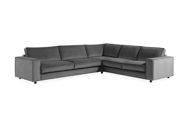 Hörnsoffa Leonora Large Sammet - Ljusgrå - Möbler - Soffa - Hörnsoffa