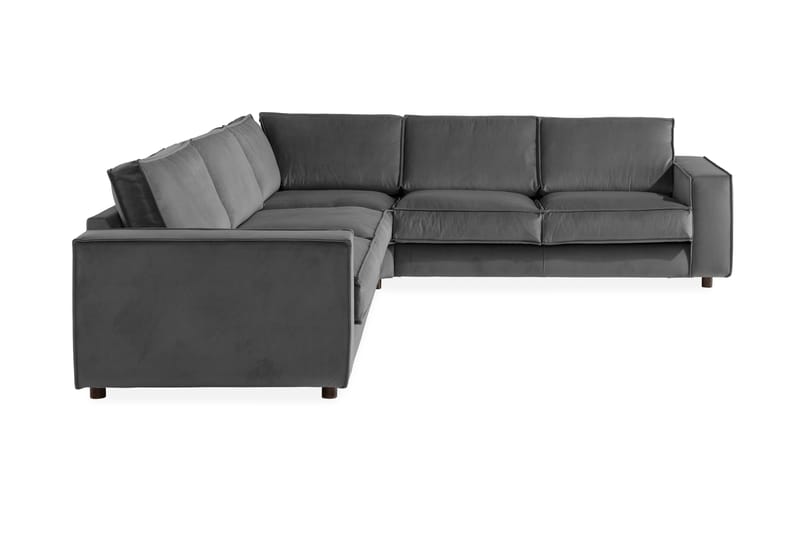 Hörnsoffa Leonora Large Sammet - Ljusgrå - Möbler - Soffa - Hörnsoffa