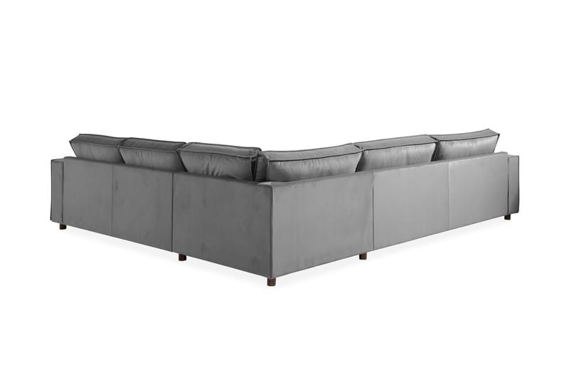 Hörnsoffa Leonora Large Sammet - Ljusgrå - Möbler - Soffa - Hörnsoffa