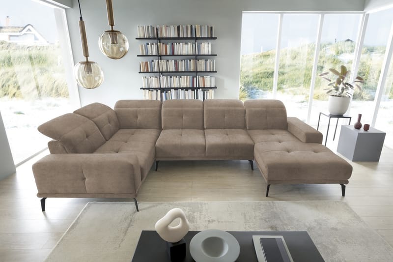 Hörnsoffa m. Divan Hagami - Beige - Möbler - Soffa - Hörnsoffa - Hörnsoffa med divan