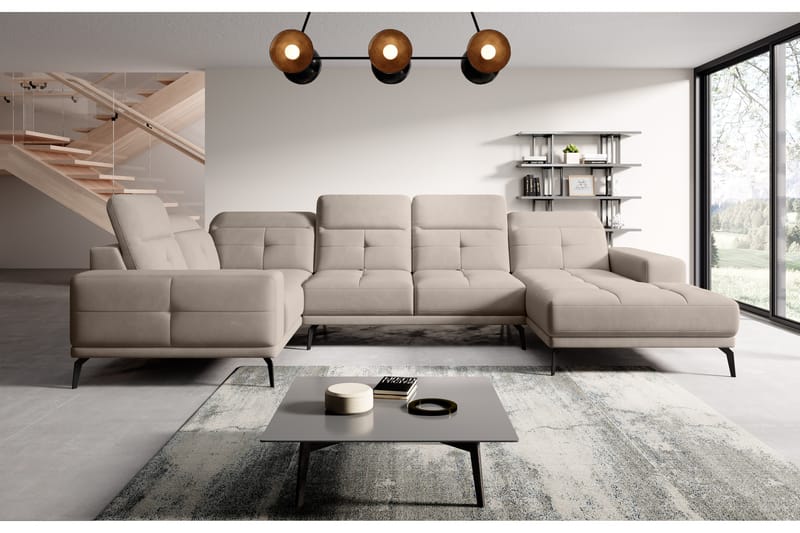 Hörnsoffa m. Divan Hagami - Beige - Möbler - Soffa - Hörnsoffa - Hörnsoffa med divan