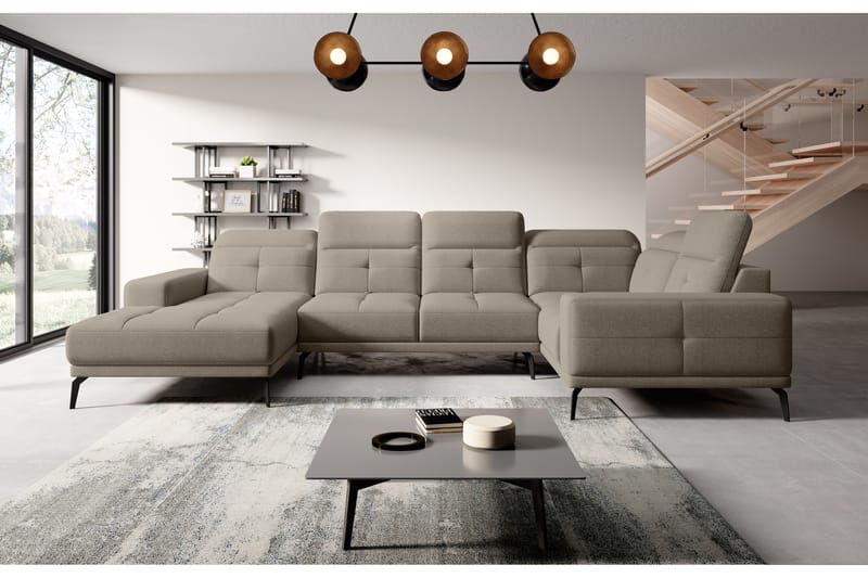 Hörnsoffa m. Divan Hagami - Beige - Möbler - Soffa - Hörnsoffa - Hörnsoffa med divan
