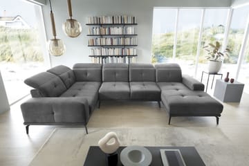 Hörnsoffa m. Divan Hagami - Grå - Möbler - Soffa - Hörnsoffa - Hörnsoffa med divan