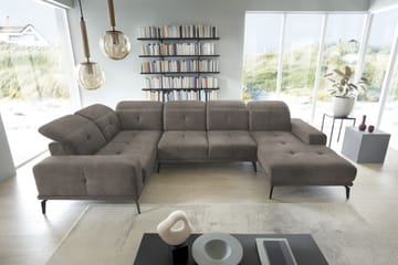 Hörnsoffa m. Divan Hagami - Grå - Möbler - Soffa - Hörnsoffa - Hörnsoffa med divan