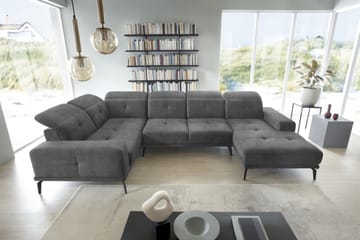 Hörnsoffa m. Divan Hagami - Grå - Möbler - Soffa - Hörnsoffa - Hörnsoffa med divan