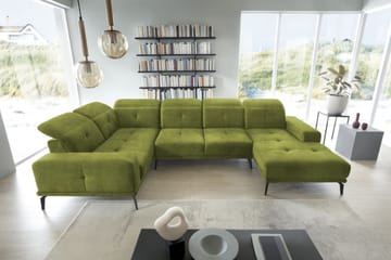 Hörnsoffa m. Divan Hagami - Grön - Möbler - Soffa - Hörnsoffa - Hörnsoffa med divan
