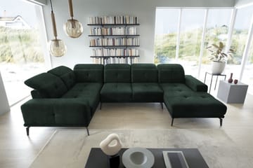 Hörnsoffa m. Divan Hagami - Grön - Möbler - Soffa - Hörnsoffa - Hörnsoffa med divan