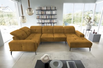 Hörnsoffa m. Divan Hagami - Gul - Möbler - Soffa - Hörnsoffa - Hörnsoffa med divan