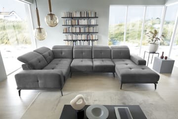 Hörnsoffa m. Divan Hagami - Ljusgrå - Möbler - Soffa - Hörnsoffa - Hörnsoffa med divan