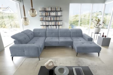 Hörnsoffa m. Divan Hagami - Ljusgrå - Möbler - Soffa - Hörnsoffa - Hörnsoffa med divan