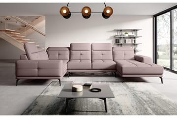 Hörnsoffa m. Divan Hagami - Ljusrosa - Möbler - Soffa - Hörnsoffa - Hörnsoffa med divan