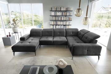 Hörnsoffa m. Divan Hagami - Mörkgrå - Möbler - Soffa - Hörnsoffa - Hörnsoffa med divan