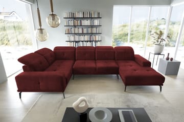 Hörnsoffa m. Divan Hagami - Röd - Möbler - Soffa - Hörnsoffa - Hörnsoffa med divan