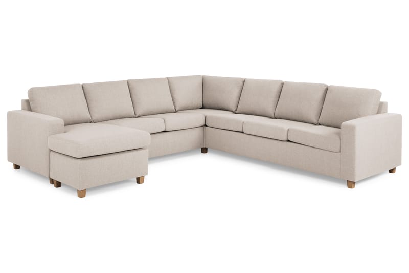 Crazy 6-sits Vänstervänd U-formad Large Hörnsoffa med divan i Tyg - Beige - Möbler - Soffa - Hörnsoffa - Hörnsoffa med divan