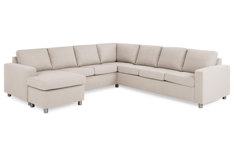 Crazy 6-sits Vänstervänd U-formad Large Hörnsoffa med divan i Tyg - Beige - Möbler - Soffa - Hörnsoffa - Hörnsoffa med divan