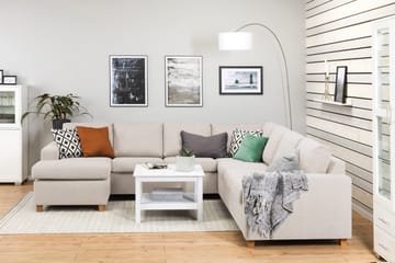 Crazy 6-sits Vänstervänd U-formad Large Hörnsoffa med divan i Tyg - Beige - Möbler - Soffa - Hörnsoffa - Hörnsoffa med divan