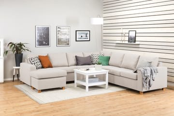Crazy 6-sits Vänstervänd U-formad Large Hörnsoffa med divan i Tyg - Beige - Möbler - Soffa - Hörnsoffa - Hörnsoffa med divan